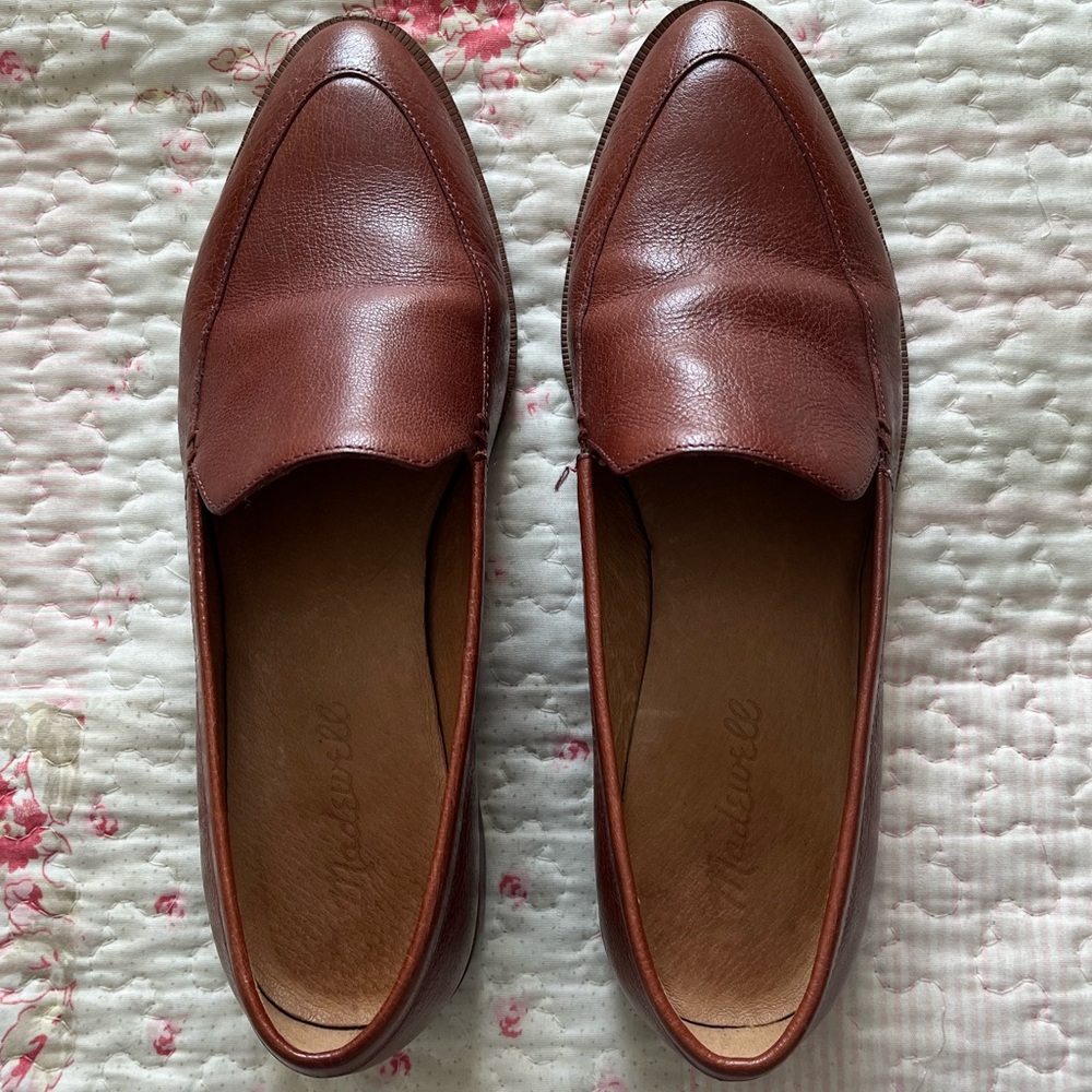 Madewell Women's Leather Loafers in Cognac Brown - Picture 6 of 10